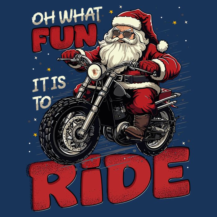 Oh What Fun It Is To Ride Funny Biker Santa On A Motorcycle 16 in Basic Backpack