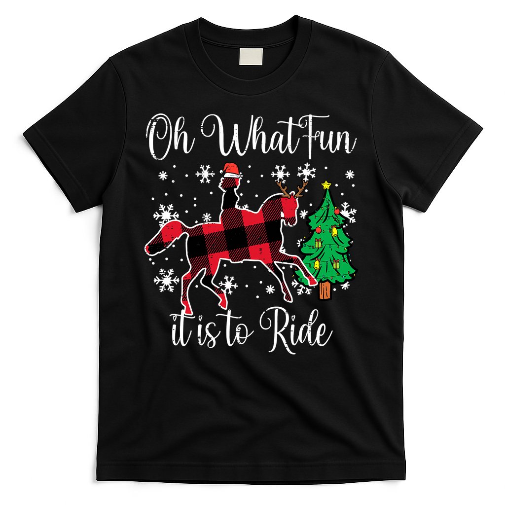 Oh What Fun it is to Ride Horse Ugly Santa Christmas Gifts T-Shirt