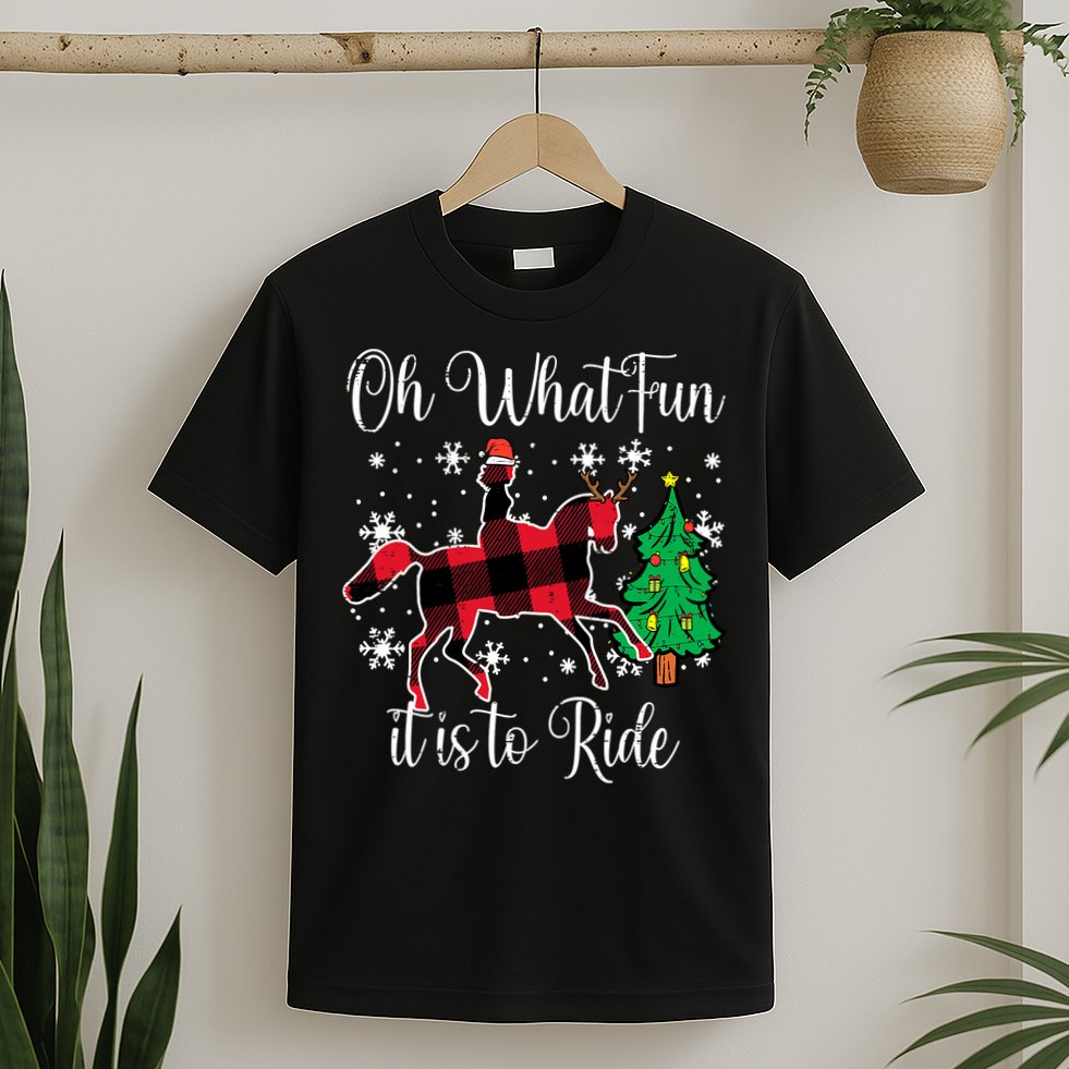 Oh What Fun it is to Ride Horse Ugly Santa Christmas Gifts T-Shirt