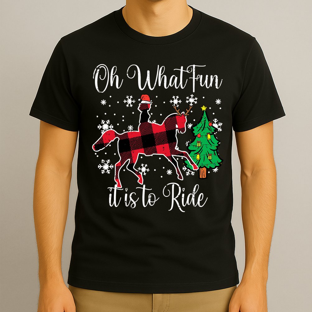 Oh What Fun it is to Ride Horse Ugly Santa Christmas Gifts T-Shirt