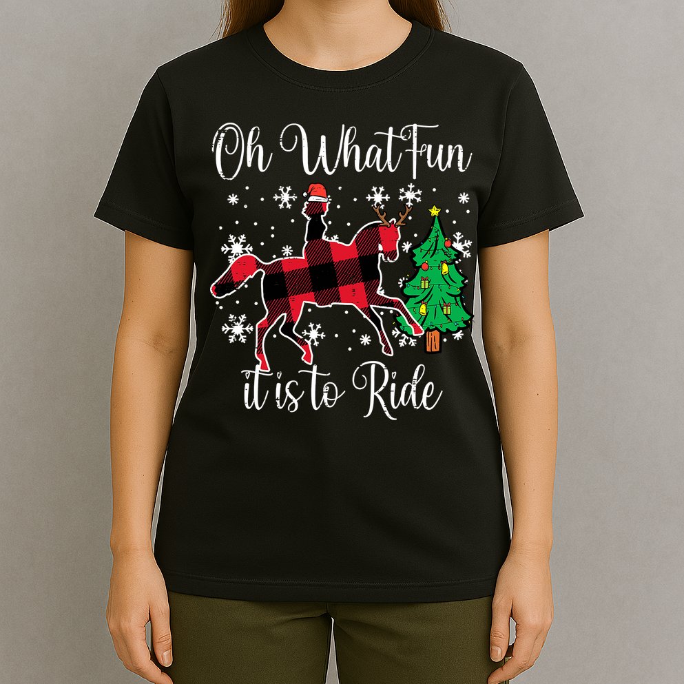 Oh What Fun it is to Ride Horse Ugly Santa Christmas Gifts T-Shirt