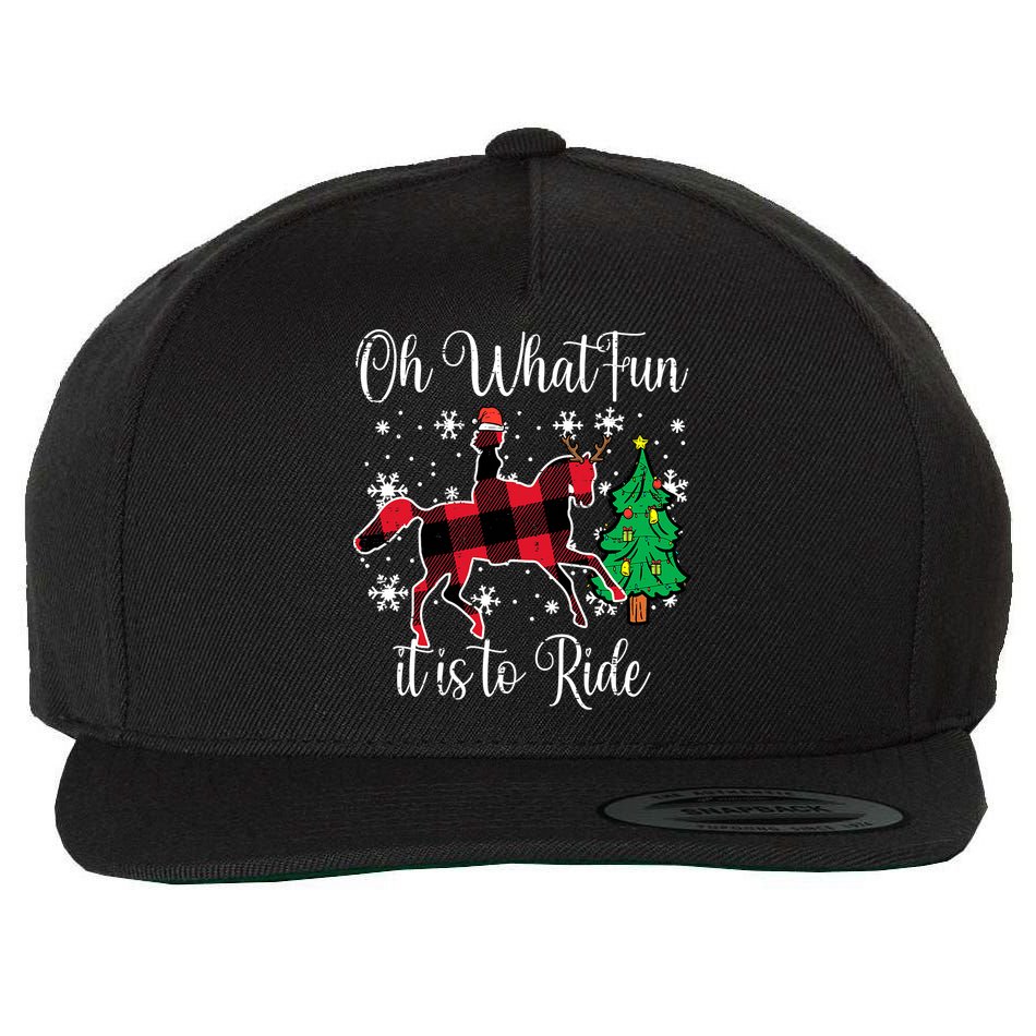 Oh What Fun it is to Ride Horse Ugly Santa Christmas Gifts Wool Snapback Cap