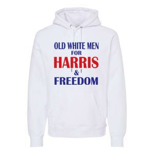 Old White For Harris And Freedom Funny America Usa Flag Premium Hoodie