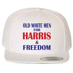 Old White For Harris And Freedom Funny America Usa Flag Wool Snapback Cap