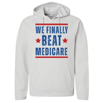 Official We Finally Beat Medicare Poltical Performance Fleece Hoodie