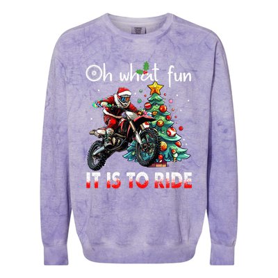 Oh What Fun It Is To Ride Motocross Christmas Colorblast Crewneck Sweatshirt