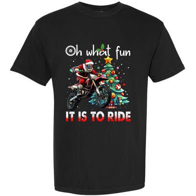 Oh What Fun It Is To Ride Motocross Christmas Garment-Dyed Heavyweight T-Shirt