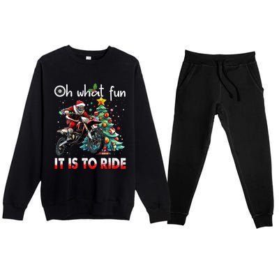 Oh What Fun It Is To Ride Motocross Christmas Premium Crewneck Sweatsuit Set