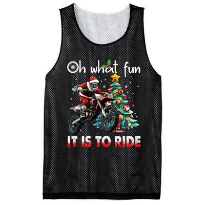 Oh What Fun It Is To Ride Motocross Christmas Mesh Reversible Basketball Jersey Tank