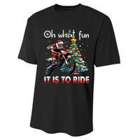 Oh What Fun It Is To Ride Motocross Christmas Performance Sprint T-Shirt