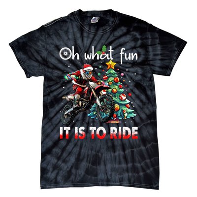 Oh What Fun It Is To Ride Motocross Christmas Tie-Dye T-Shirt