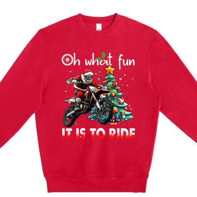 Oh What Fun It Is To Ride Motocross Christmas Premium Crewneck Sweatshirt