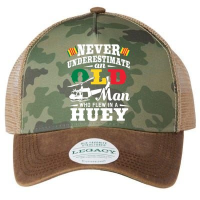 Old Who Flew In A Huey Helicopter Pilot Vietnam Veteran Gift Legacy Tie Dye Trucker Hat