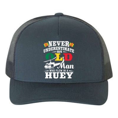 Old Who Flew In A Huey Helicopter Pilot Vietnam Veteran Gift Yupoong Adult 5-Panel Trucker Hat