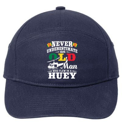 Old Who Flew In A Huey Helicopter Pilot Vietnam Veteran Gift 7-Panel Snapback Hat