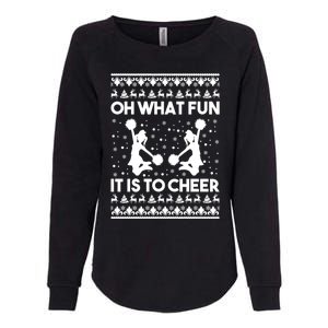 Oh What Fun It Is To Cheer Poms Love Xmas Cheerleader Womens California Wash Sweatshirt