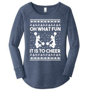 Oh What Fun It Is To Cheer Poms Love Xmas Cheerleader Women's Perfect Tri Tunic Long Sleeve Shirt