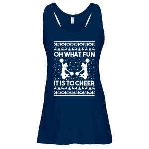 Oh What Fun It Is To Cheer Poms Love Xmas Cheerleader Ladies Essential Flowy Tank