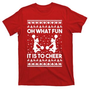 Oh What Fun It Is To Cheer Poms Love Xmas Cheerleader T-Shirt