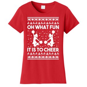 Oh What Fun It Is To Cheer Poms Love Xmas Cheerleader Women's T-Shirt