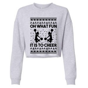 Oh What Fun It Is To Cheer Poms Love Xmas Cheerleader Cropped Pullover Crew