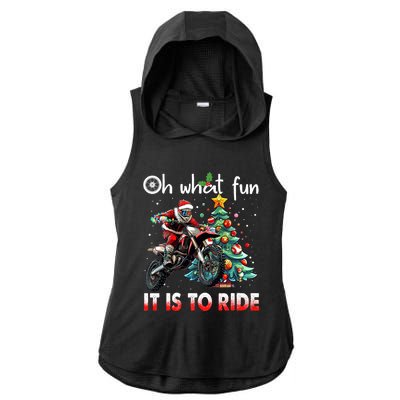 Oh What Fun It Is To Ride Motocross Christmas Ladies PosiCharge Tri-Blend Wicking Draft Hoodie Tank