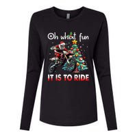 Oh What Fun It Is To Ride Motocross Christmas Womens Cotton Relaxed Long Sleeve T-Shirt