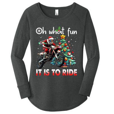 Oh What Fun It Is To Ride Motocross Christmas Women's Perfect Tri Tunic Long Sleeve Shirt