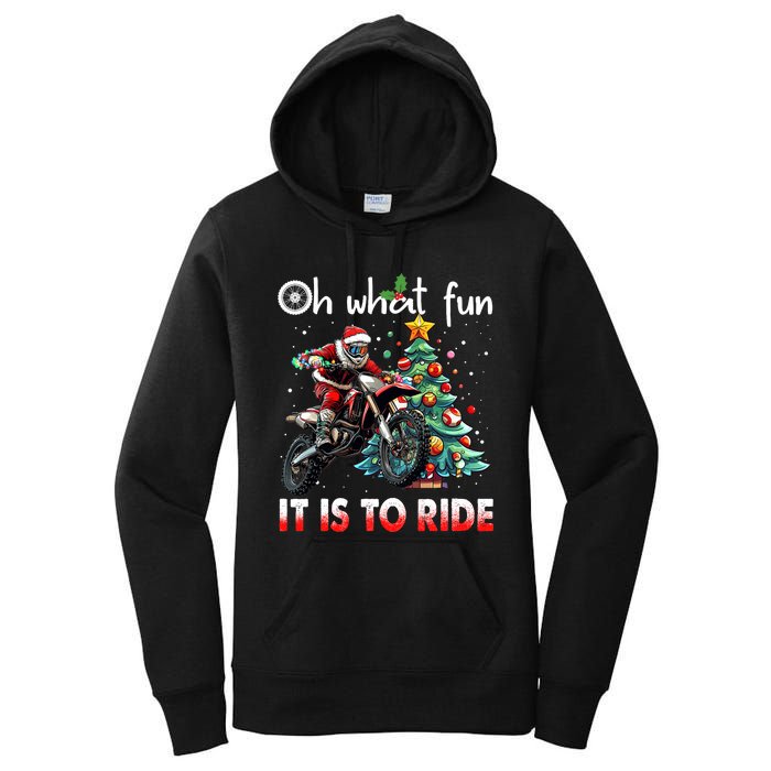 Oh What Fun It Is To Ride Motocross Christmas Women's Pullover Hoodie