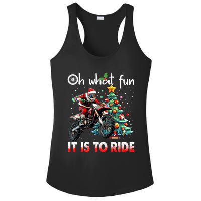 Oh What Fun It Is To Ride Motocross Christmas Ladies PosiCharge Competitor Racerback Tank