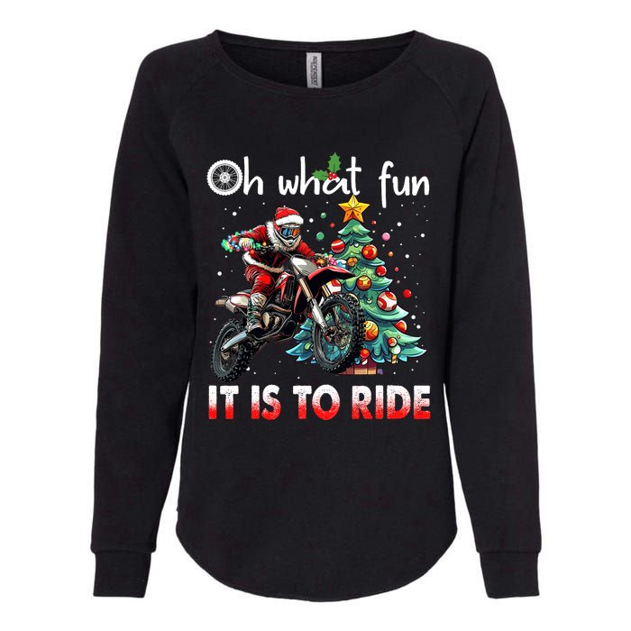 Oh What Fun It Is To Ride Motocross Christmas Womens California Wash Sweatshirt