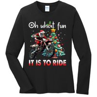 Oh What Fun It Is To Ride Motocross Christmas Ladies Long Sleeve Shirt