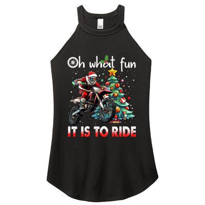 Oh What Fun It Is To Ride Motocross Christmas Women's Perfect Tri Rocker Tank