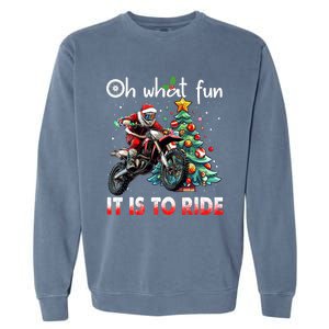 Oh What Fun It Is To Ride Motocross Christmas Garment-Dyed Sweatshirt