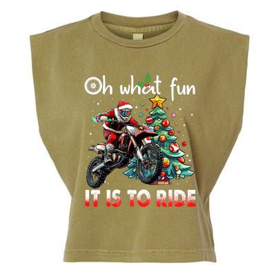 Oh What Fun It Is To Ride Motocross Christmas Garment-Dyed Women's Muscle Tee