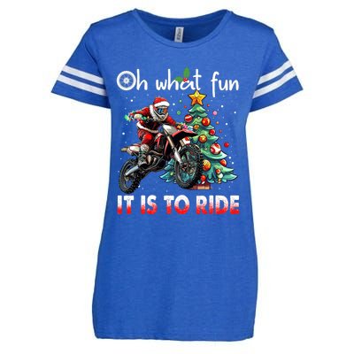 Oh What Fun It Is To Ride Motocross Christmas Enza Ladies Jersey Football T-Shirt