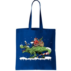 Oh What Fun It Is To Rawr Santa Claus Dinosaur Ride Gift Tote Bag