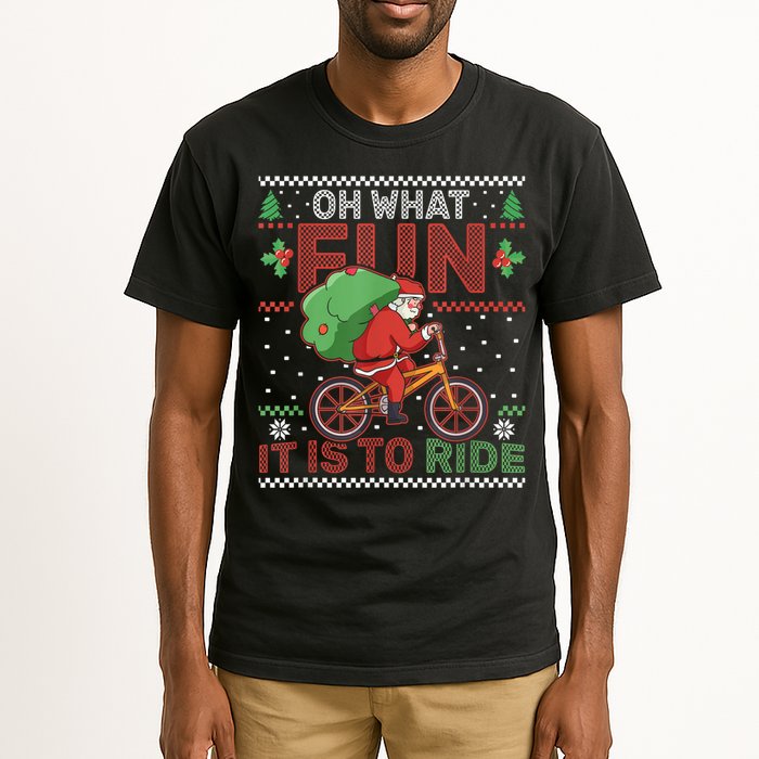 Oh What Fun It Is To Ride Bicycle Cyclist Christmas Tall T-Shirt