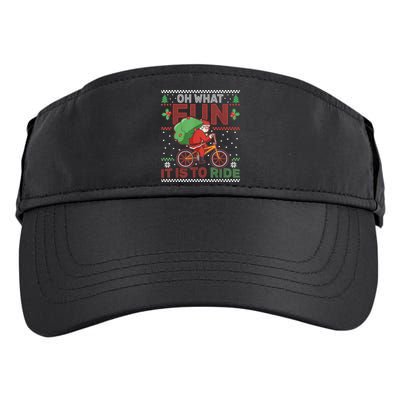 Oh What Fun It Is To Ride Bicycle Cyclist Christmas Adult Drive Performance Visor