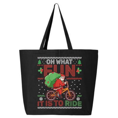Oh What Fun It Is To Ride Bicycle Cyclist Christmas 25L Jumbo Tote