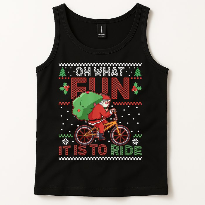 Oh What Fun It Is To Ride Bicycle Cyclist Christmas Tank Top