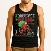 Oh What Fun It Is To Ride Bicycle Cyclist Christmas Tank Top