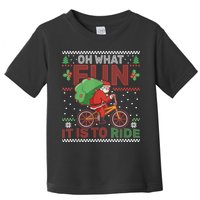 Oh What Fun It Is To Ride Bicycle Cyclist Christmas Toddler T-Shirt