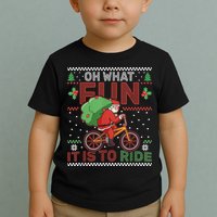 Oh What Fun It Is To Ride Bicycle Cyclist Christmas Toddler T-Shirt