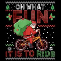 Oh What Fun It Is To Ride Bicycle Cyclist Christmas Women's Crop Top Tee