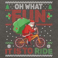 Oh What Fun It Is To Ride Bicycle Cyclist Christmas Cotton Canvas Backpack