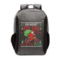Oh What Fun It Is To Ride Bicycle Cyclist Christmas Vector Backpack