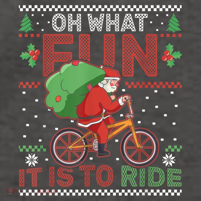 Oh What Fun It Is To Ride Bicycle Cyclist Christmas Vector Backpack