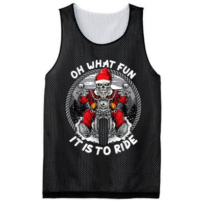 Oh What Fun It Is To Ride Christmas Santa Motorcycle Biker Mesh Reversible Basketball Jersey Tank