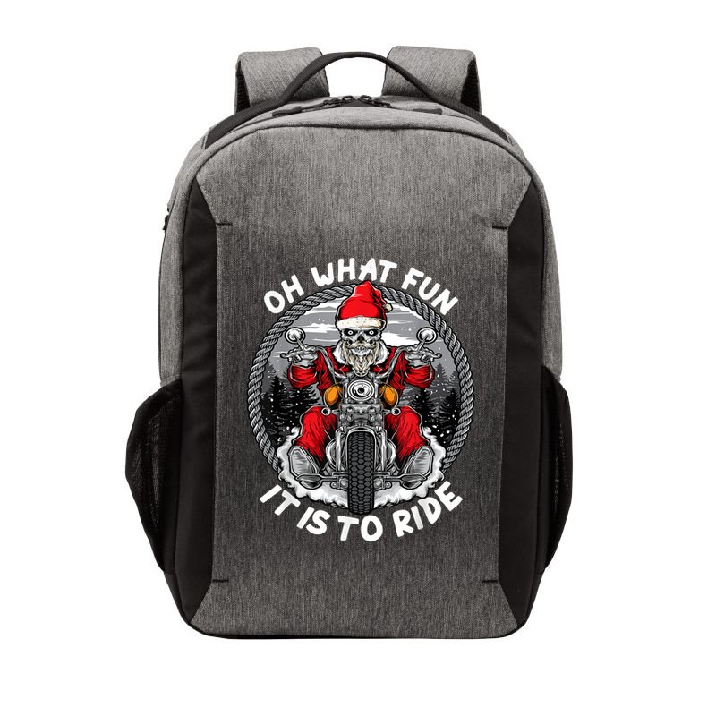 Oh What Fun It Is To Ride Christmas Santa Motorcycle Biker Vector Backpack